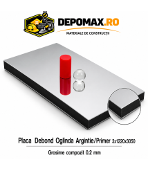 Placa BOND Oglinda Argintie/Primer 3mm, 1220x3050mm, aluminiu 0.2mm